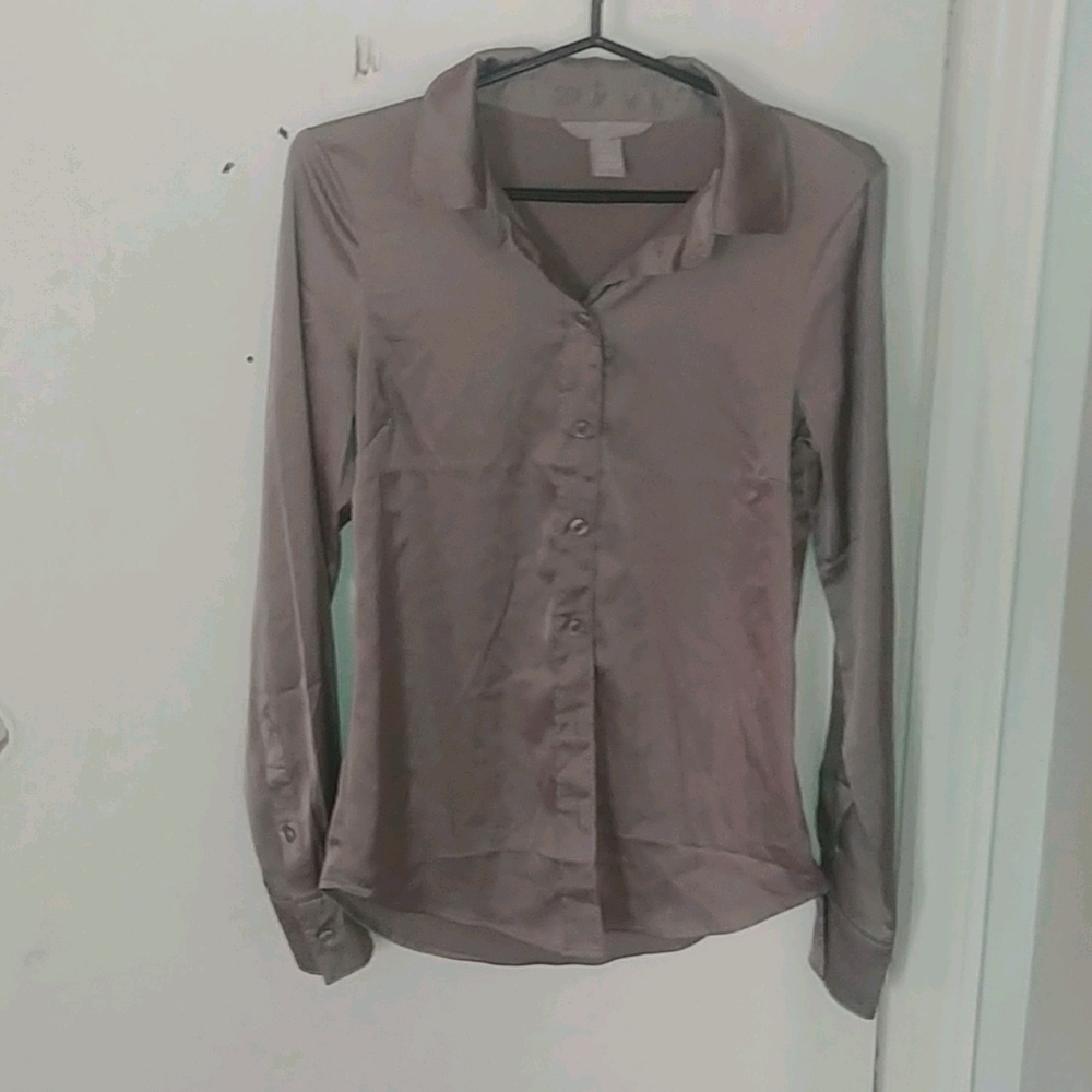 Champagne button-up blouse